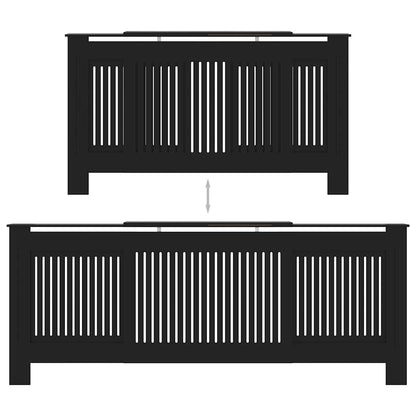 Engineered Wood Radiator Cover Black 205 cm