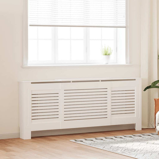 325551 vidaXL MDF Radiator Cover White 205 cm