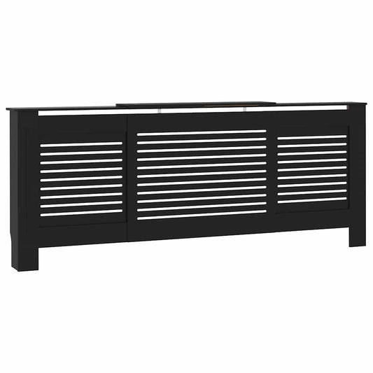 325552 vidaXL MDF Radiator Cover Black 205 cm