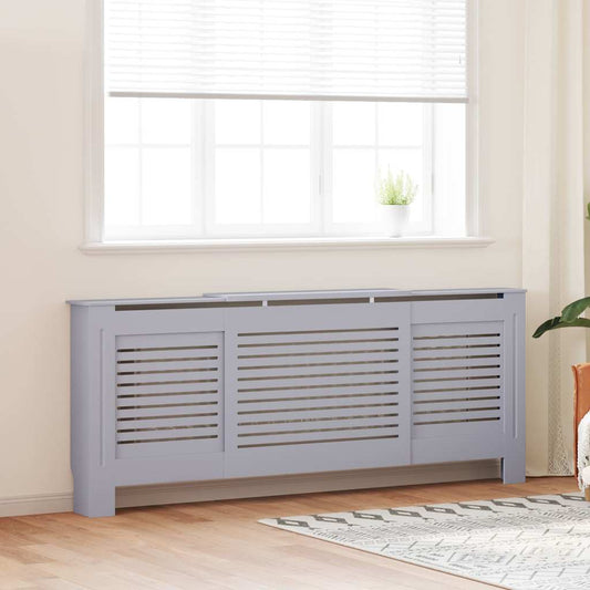 325553 vidaXL MDF Radiator Cover Grey 205 cm