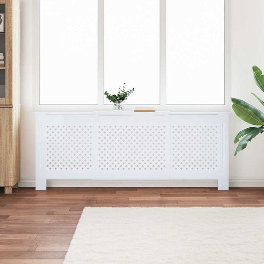 325555 vidaXL MDF Radiator Cover White 205 cm
