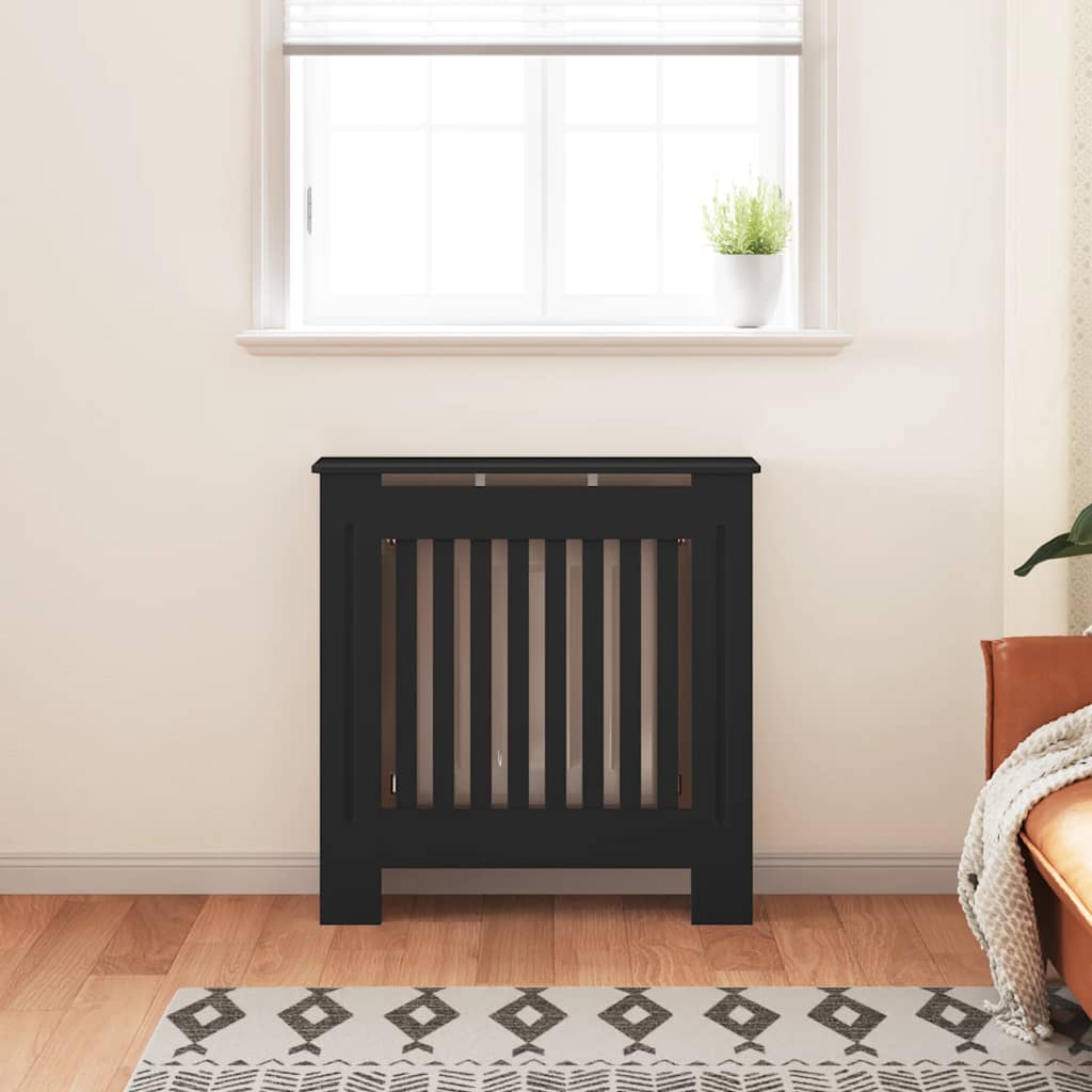 Engineered Wood Radiator Cover Black 78 cm