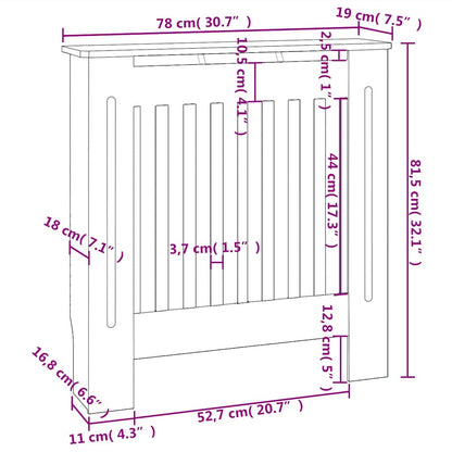 Engineered Wood Radiator Cover Grey 78 cm