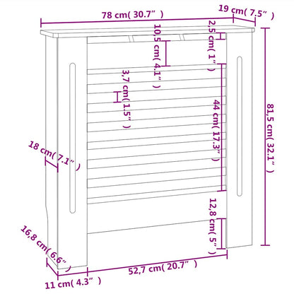 MDF Radiator Cover Black 78 cm