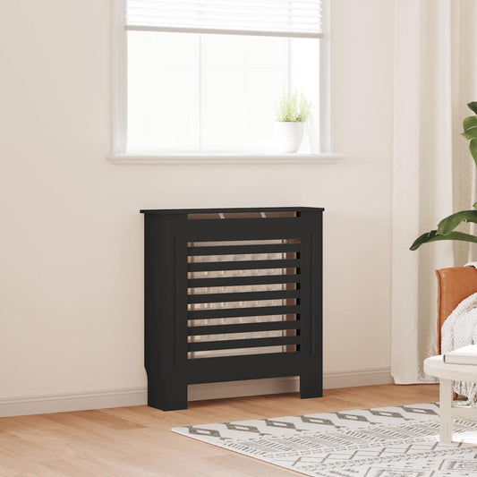 325564 vidaXL MDF Radiator Cover Black 78 cm