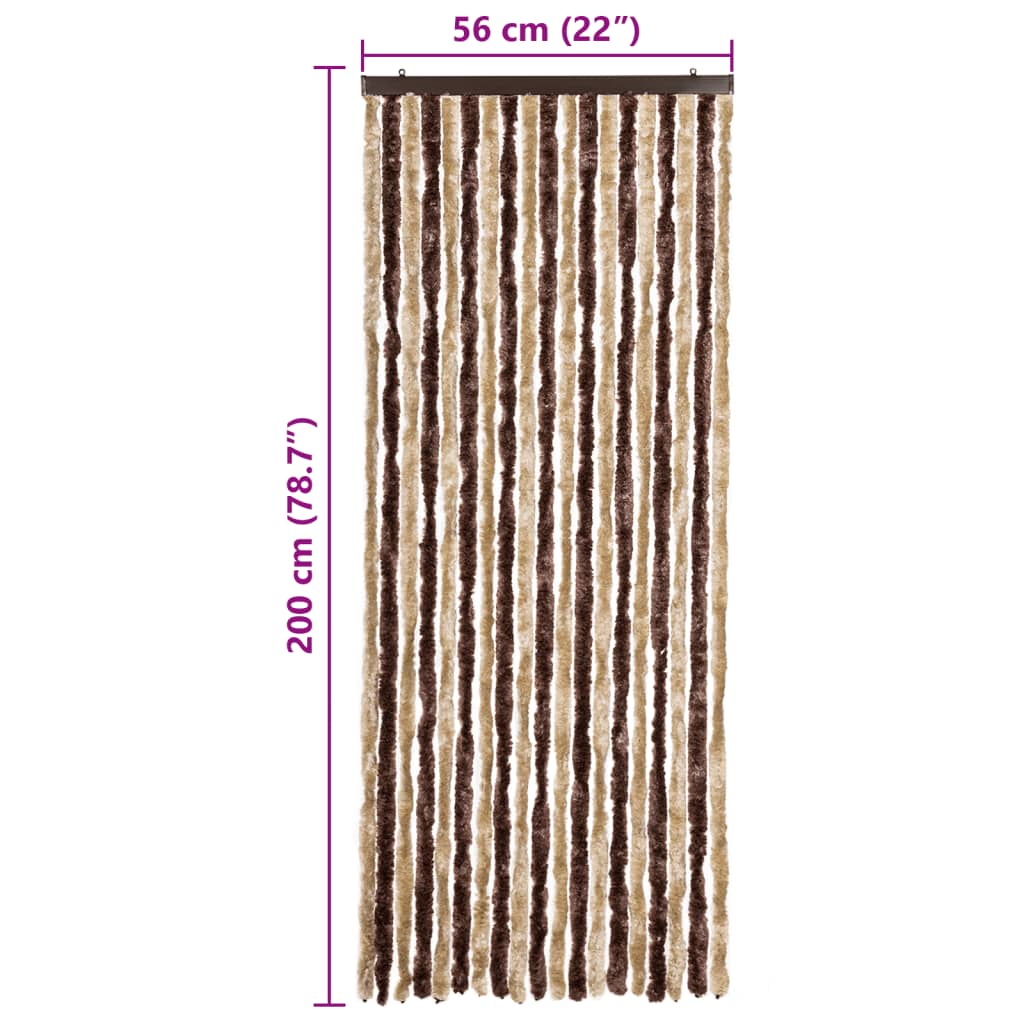 Insect Curtain Beige and Light Brown 56x200 cm Chenille