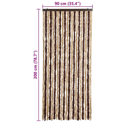 315121 vidaXL Insect Curtain Beige and Light Brown 90x200 cm Chenille