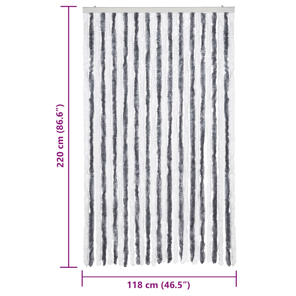 Insect Curtain Grey and White 118x220 cm Chenille