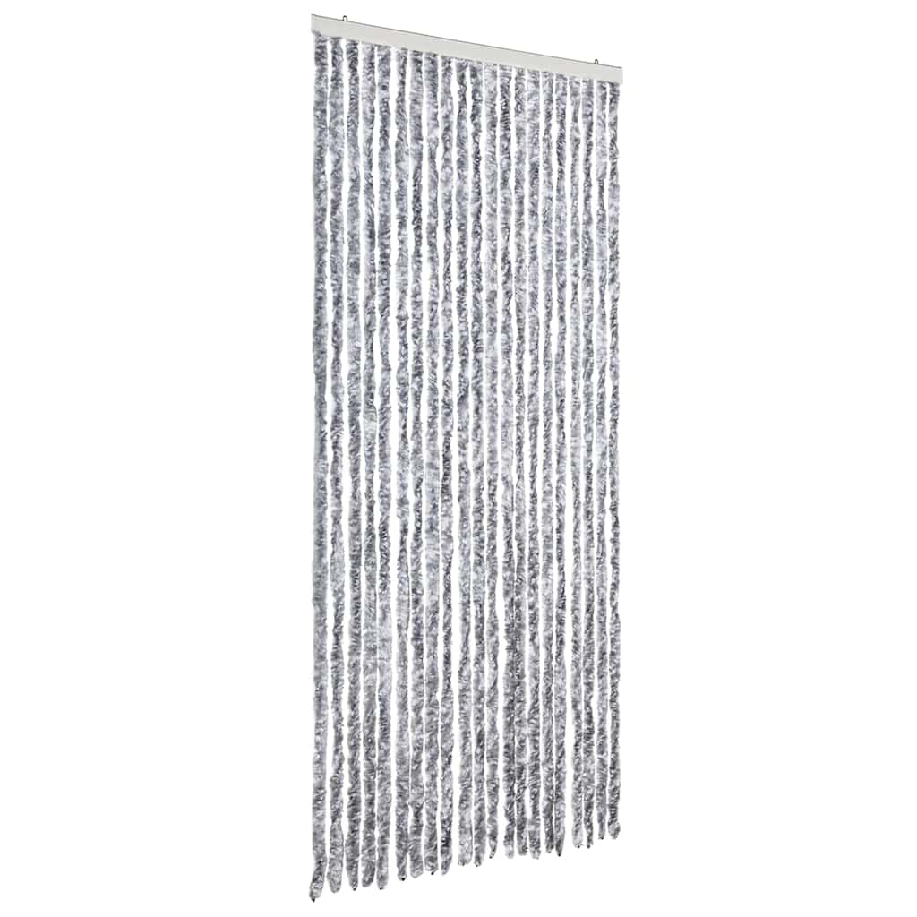 315133 vidaXL Insect Curtain White and Grey 90x200 cm Chenille