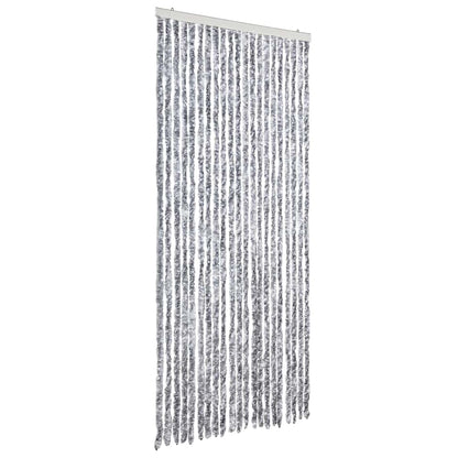 315133 vidaXL Insect Curtain White and Grey 90x200 cm Chenille
