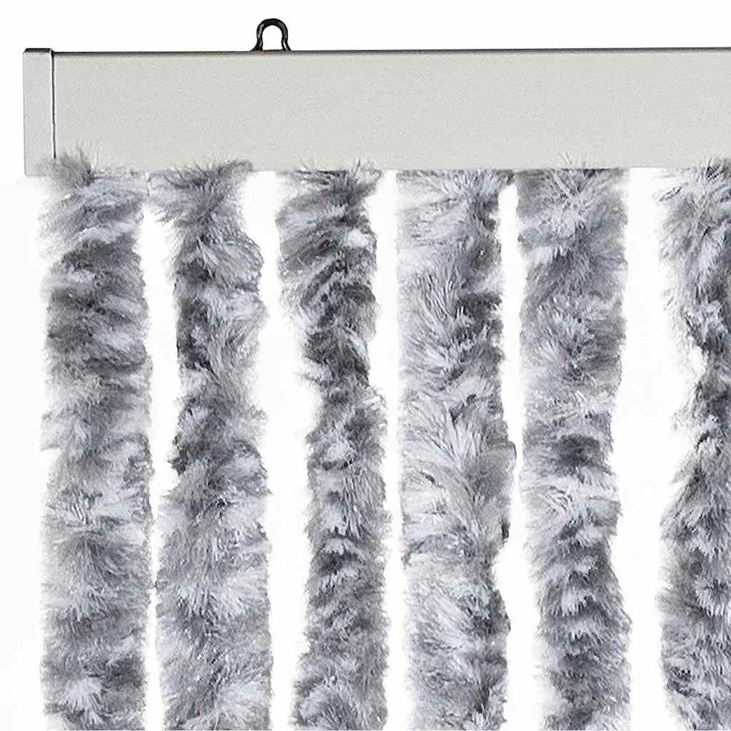315133 vidaXL Insect Curtain White and Grey 90x200 cm Chenille