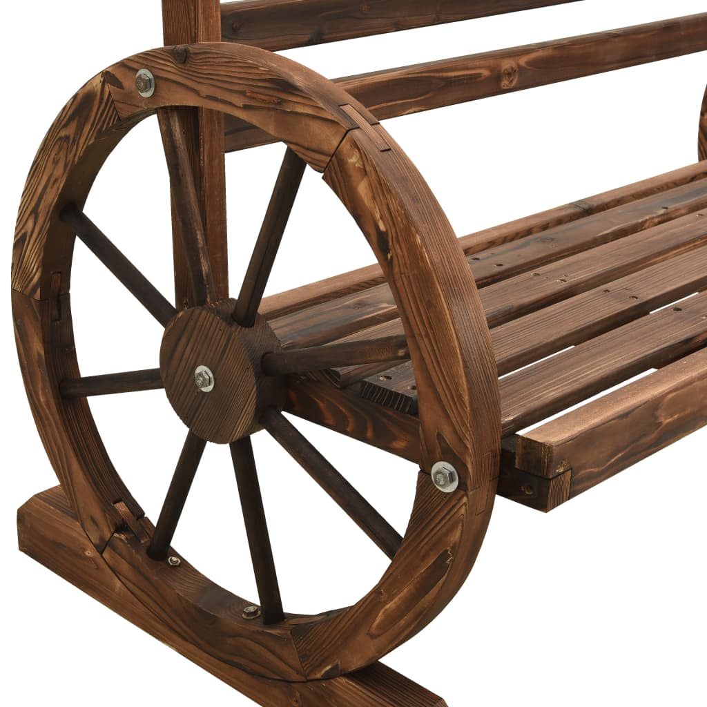 Bench | Brown | Solid Firwood | Medium | Fun Inlays | Garden Bench