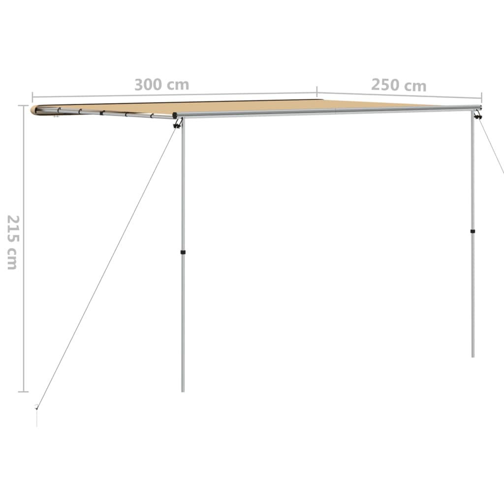 Camper & Caravan Awning 3x2.5x2.15 m Beige