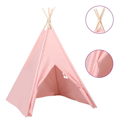Children Teepee Tent with Bag Peach Skin Pink 120x120x150 cm