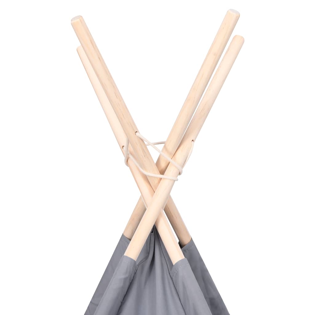Children Teepee Tent with Bag Peach Skin Grey 120x120x150 cm