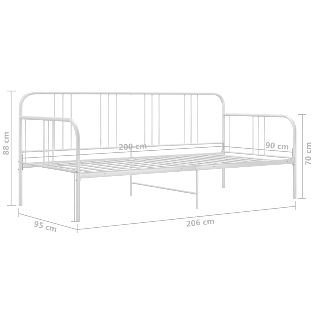 Sofa Bed Frame | White | Metal | Single