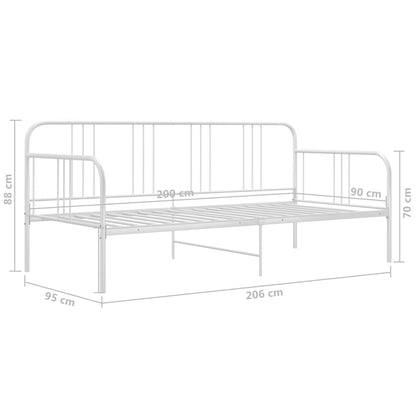 Sofa Bed Frame | White | Metal | Single