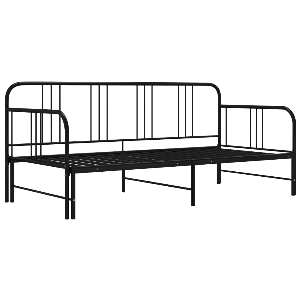 Sofa Bed Frame | Black | Powder-coated metal | 200 x 90 cm mattress size