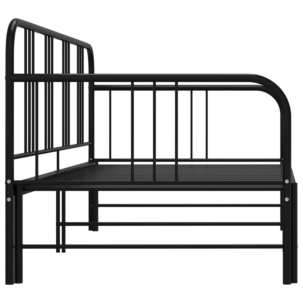 Sofa Bed Frame | Black | Powder-coated metal | 200 x 90 cm mattress size
