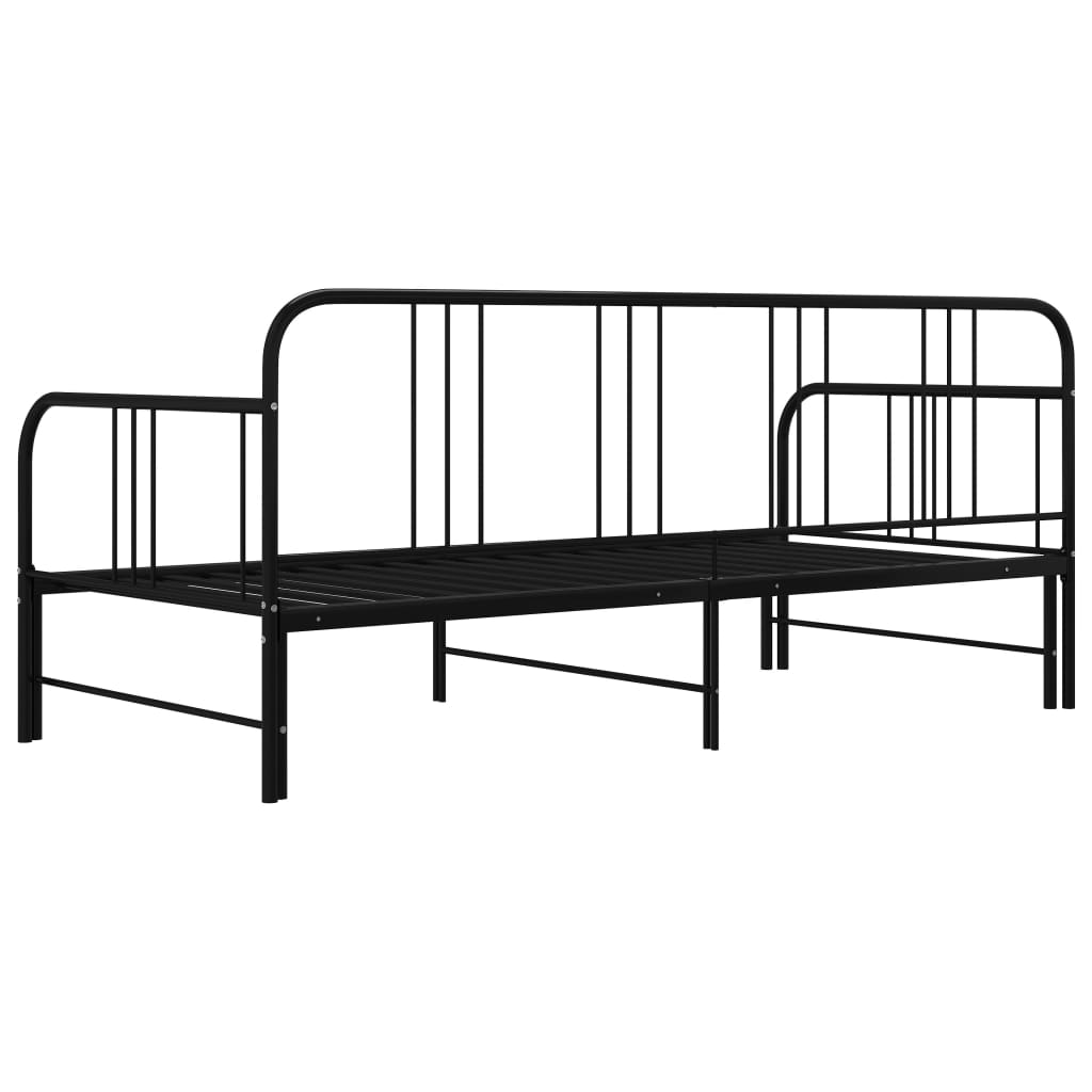 Sofa Bed Frame | Black | Powder-coated metal | 200 x 90 cm mattress size