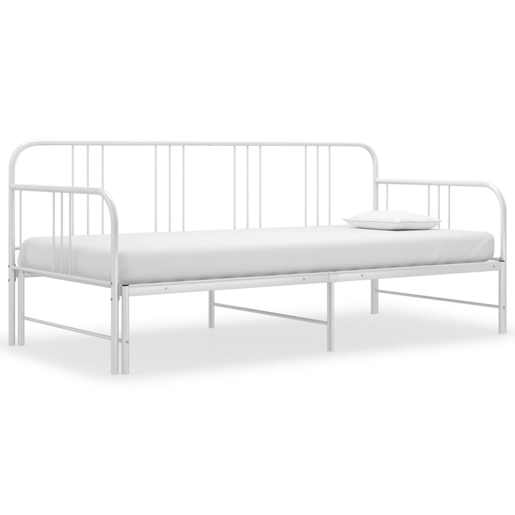Sofa Bed Frame | White | Metal | 200 x 90 cm mattress needed