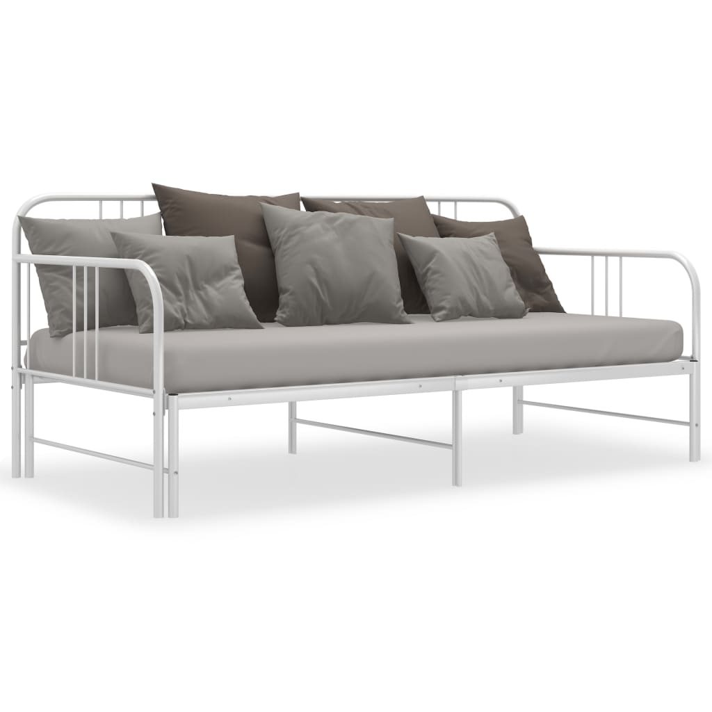 Sofa Bed Frame | White | Metal | 200 x 90 cm mattress needed