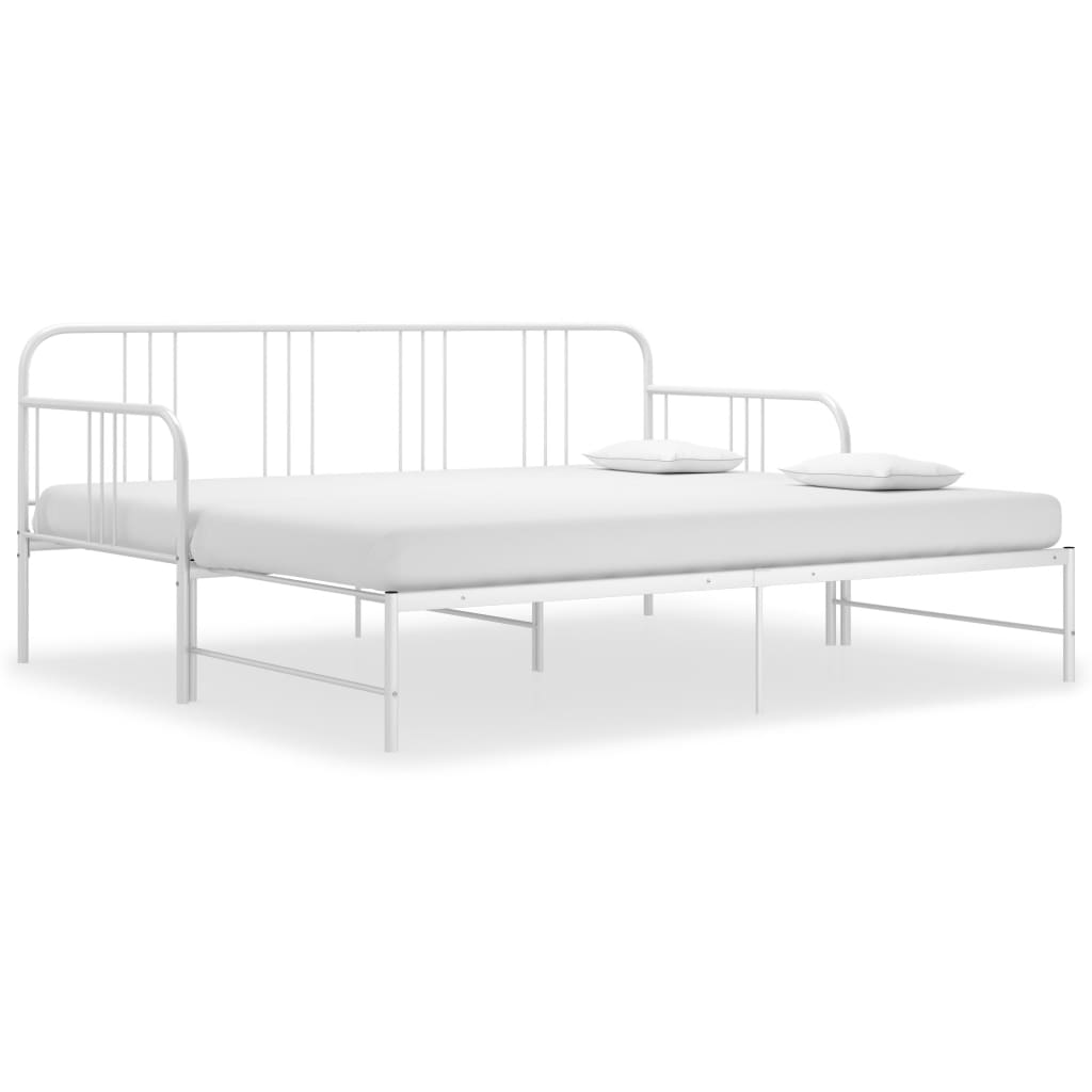 Sofa Bed Frame | White | Metal | 200 x 90 cm mattress needed
