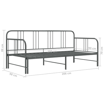 Sofa Bed Frame | Grey | Powder-coated metal | 90x200cm
