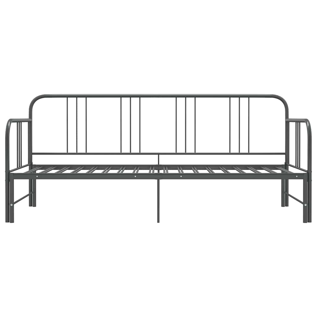 Pull-out Sofa Bed Frame without Mattress Grey Metal 90x200 cm