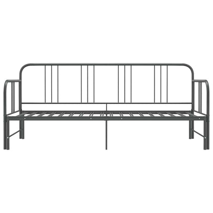 Pull-out Sofa Bed Frame without Mattress Grey Metal 90x200 cm