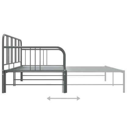 Pull-out Sofa Bed Frame without Mattress Grey Metal 90x200 cm