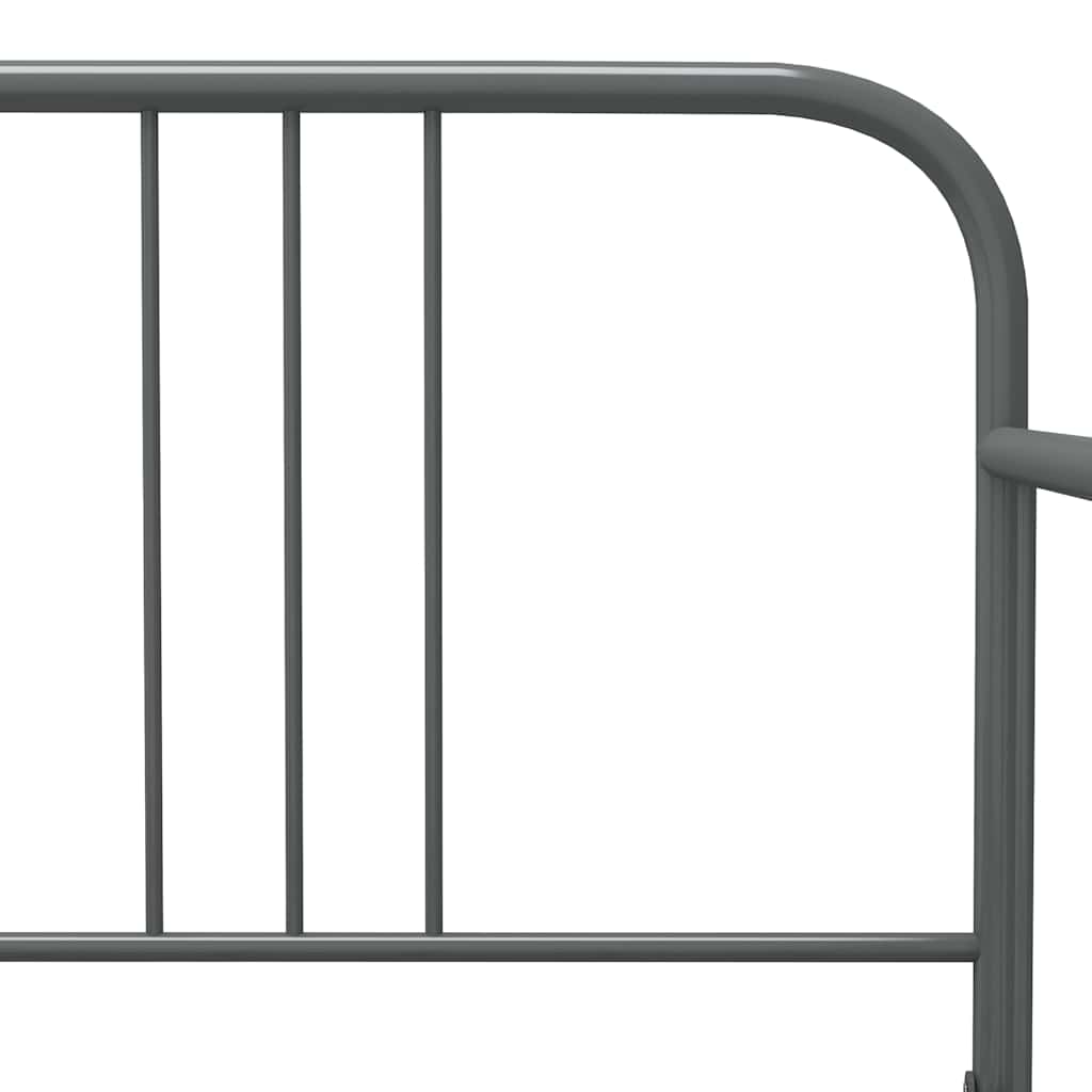 Pull-out Sofa Bed Frame without Mattress Grey Metal 90x200 cm