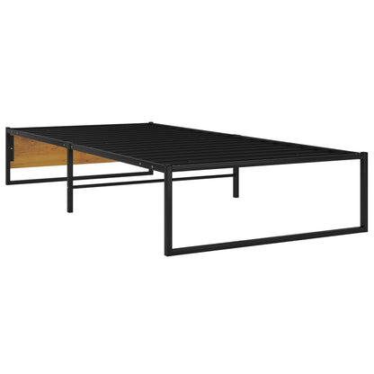 Bed Frame without Mattress Black Metal 100x200 cm