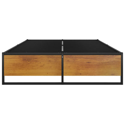 Bed Frame without Mattress Black Metal 120x200 cm