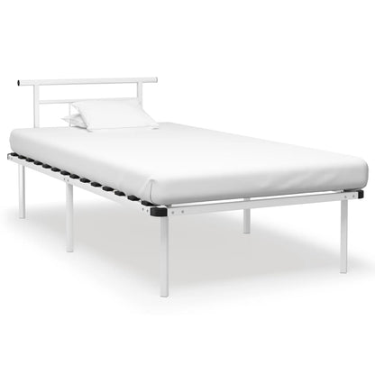 Bed Frame | White | Powder-coated metal, plywood | Single bed | Durable
