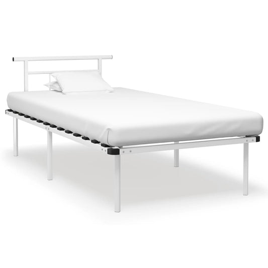 Bed Frame | White | Powder-coated metal, plywood | Single bed | Durable