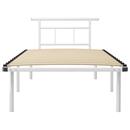 Bed Frame | White | Powder-coated metal, plywood | Single bed | Durable