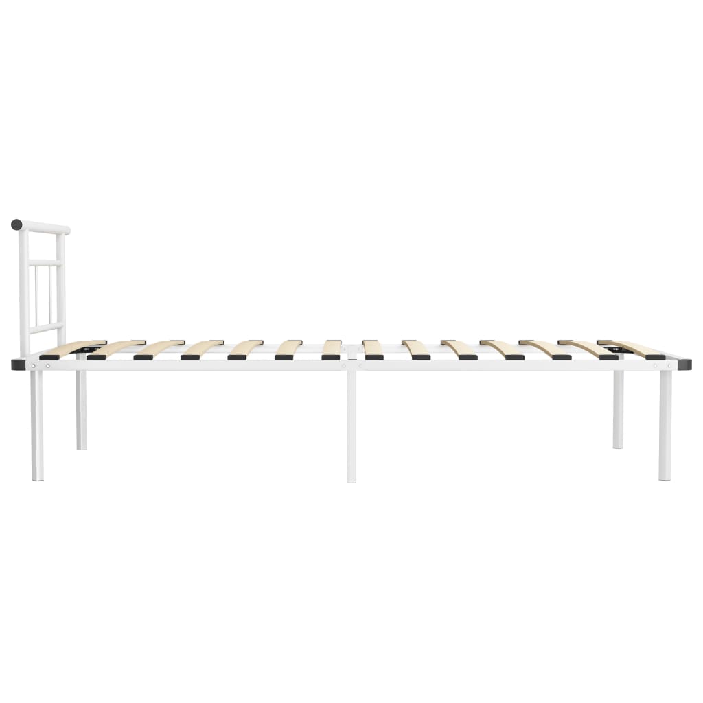 Bed Frame | White | Powder-coated metal, plywood | Single bed | Durable