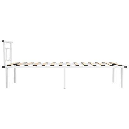 Bed Frame | White | Powder-coated metal, plywood | Single bed | Durable