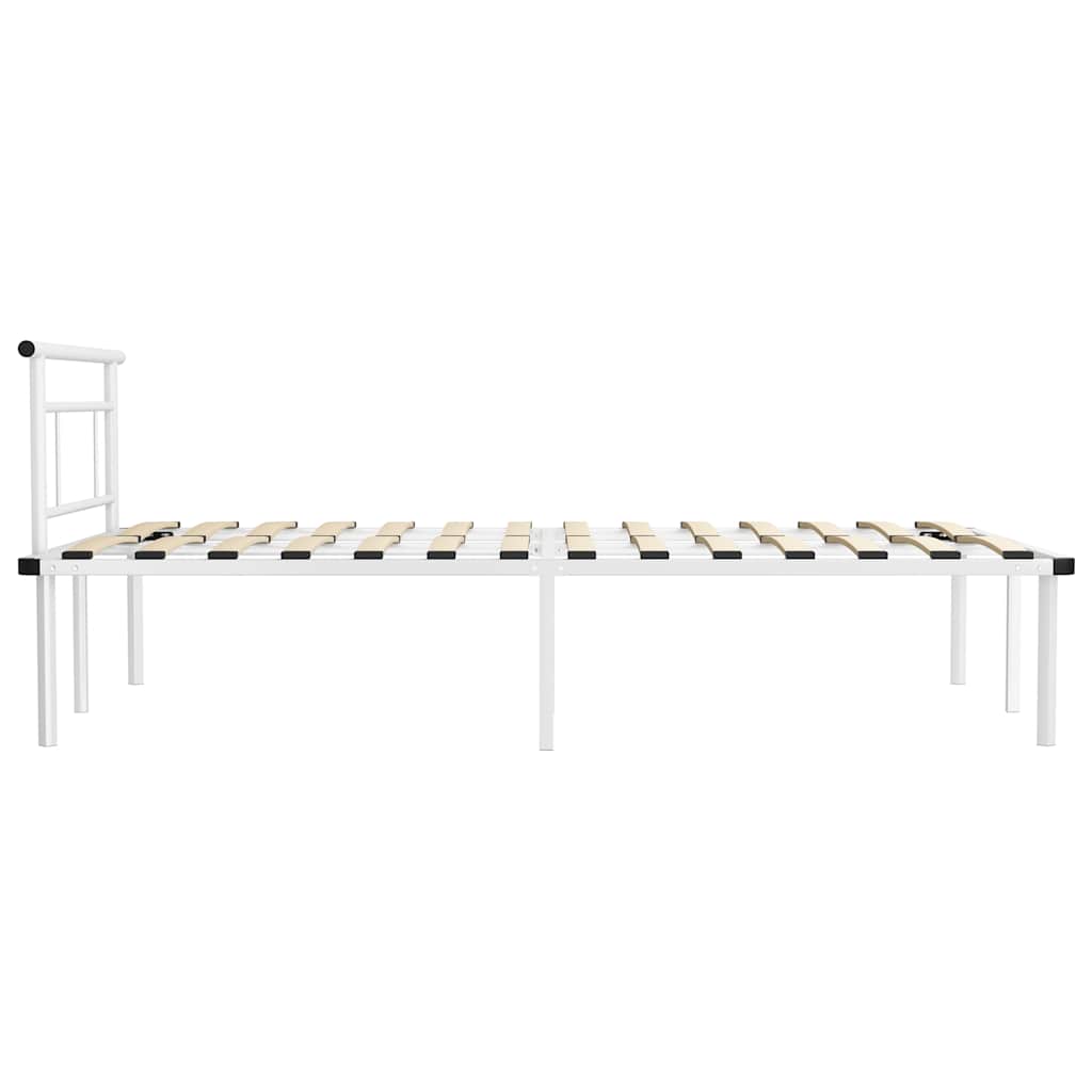 Bed Frame without Mattress White Metal 120x200cm