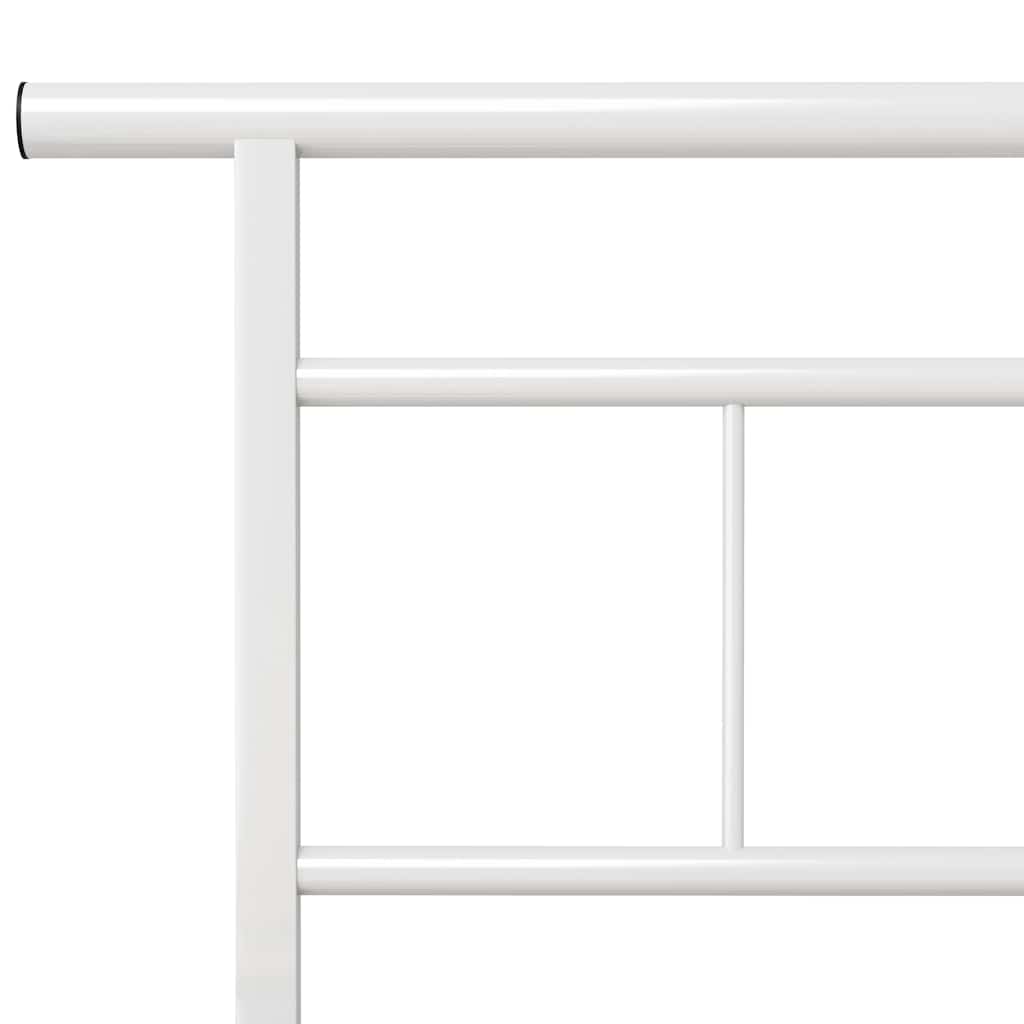 Bed Frame without Mattress White Metal 120x200cm