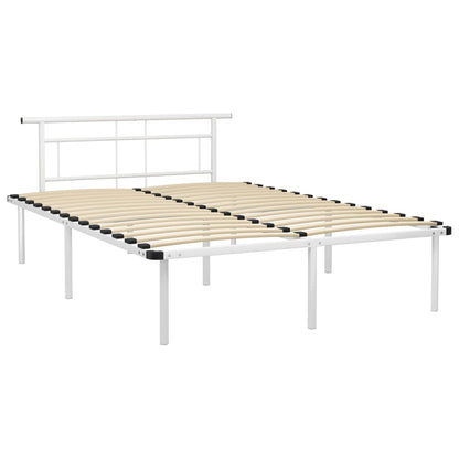 Bed Frame | White | Powder-coated metal, plywood | 140x200 cm | Durable