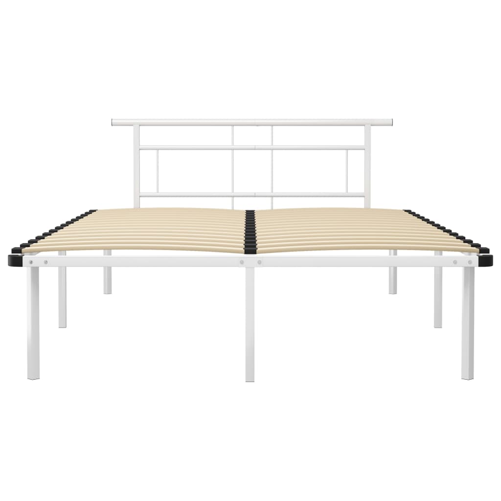Bed Frame | White | Powder-coated metal, plywood | 140x200 cm | Durable