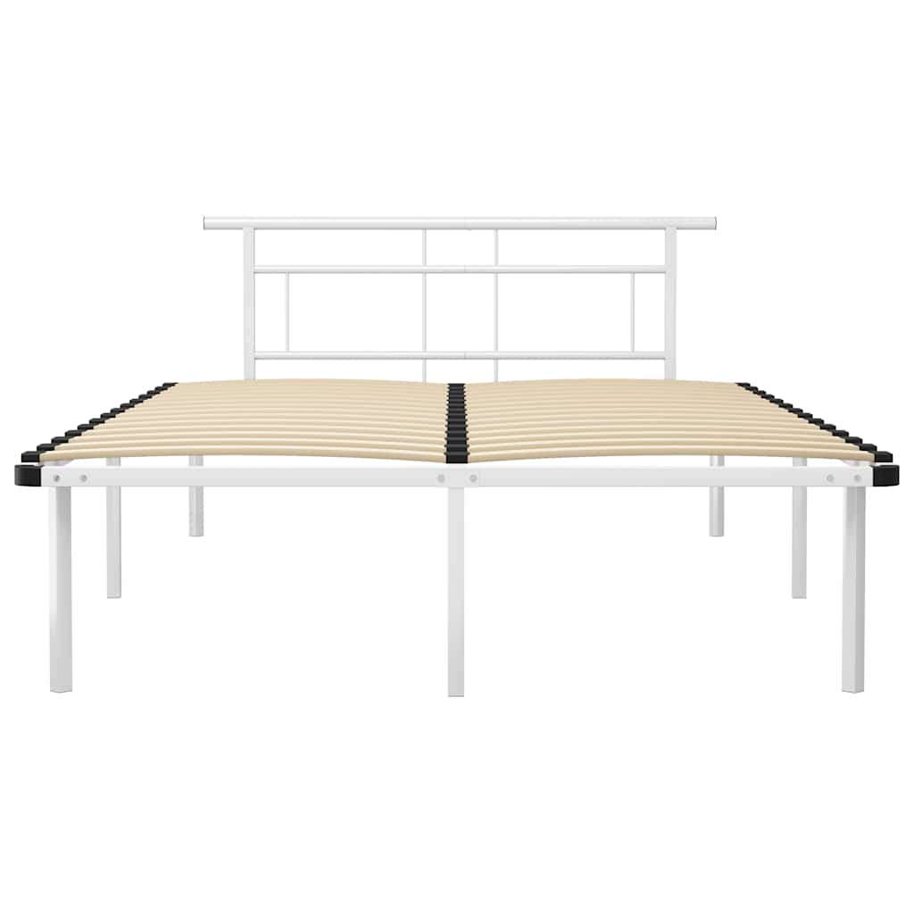 Bed Frame without Mattress White Metal 140x200cm