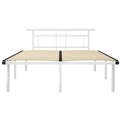 Bed Frame without Mattress White Metal 140x200cm