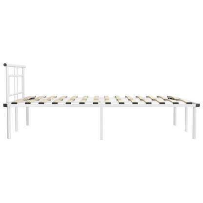 Bed Frame | White | Powder-coated metal, plywood | 140x200 cm | Durable