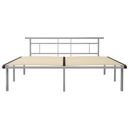 Bed Frame without Mattress Grey Metal 200x200cm