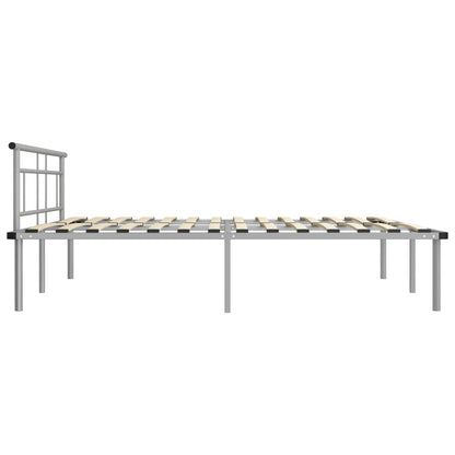 Bed Frame | Grey | Metal, Plywood | 200x200 cm | Modern | Bed Frame