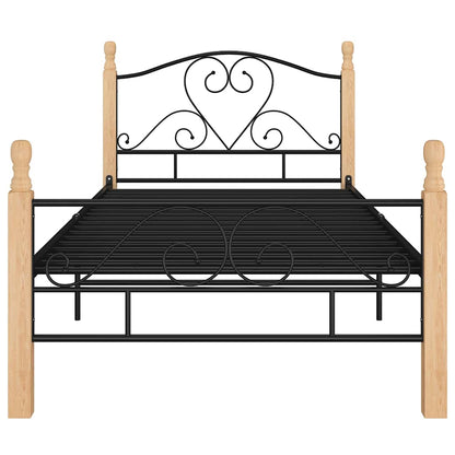 Bed Frame without Mattress Black Metal 90x200 cm