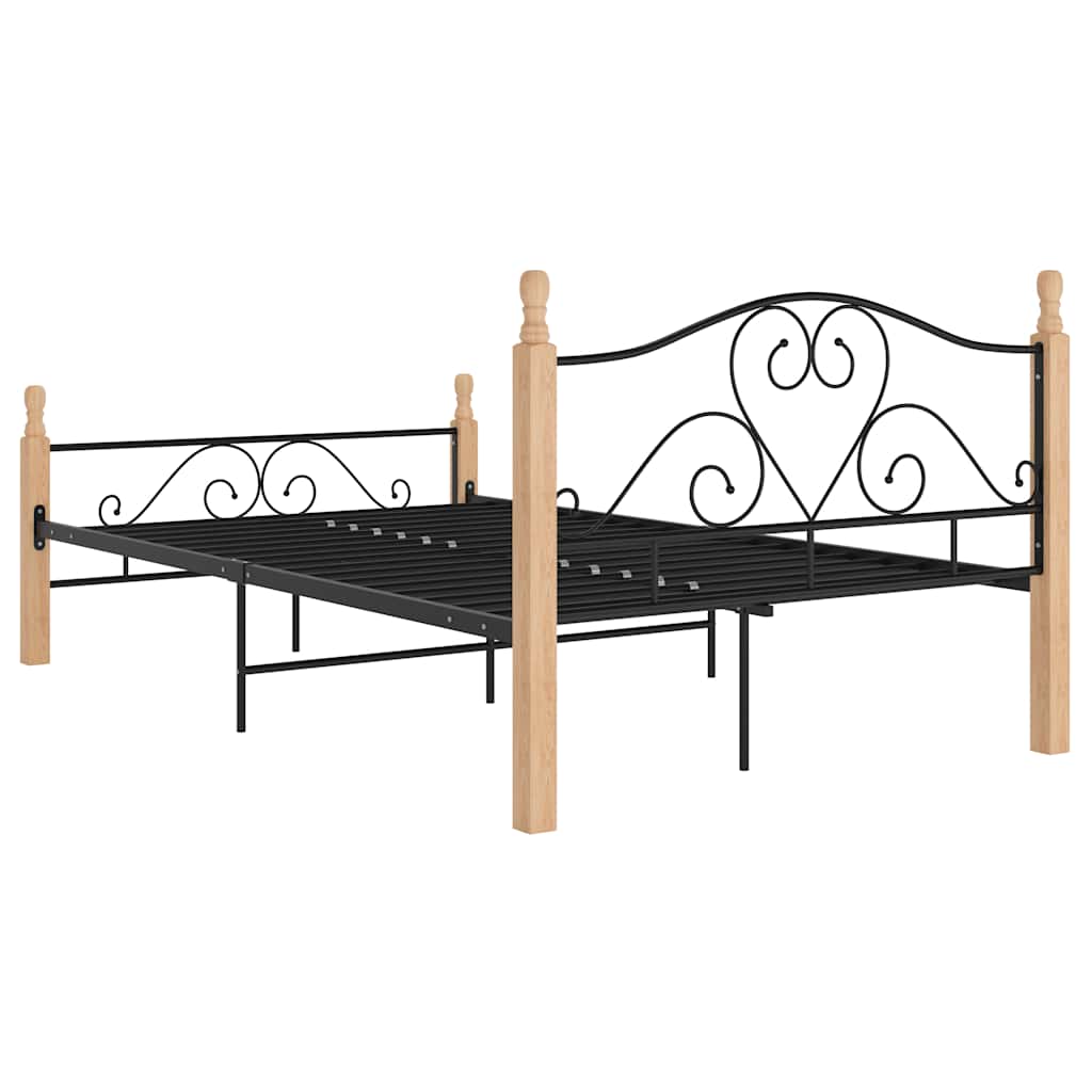 Bed Frame without Mattress Black Metal 120x200 cm